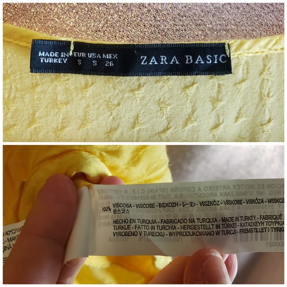 Zara Yellow Sleeveless Tank Top Small - Picture 5 of 7